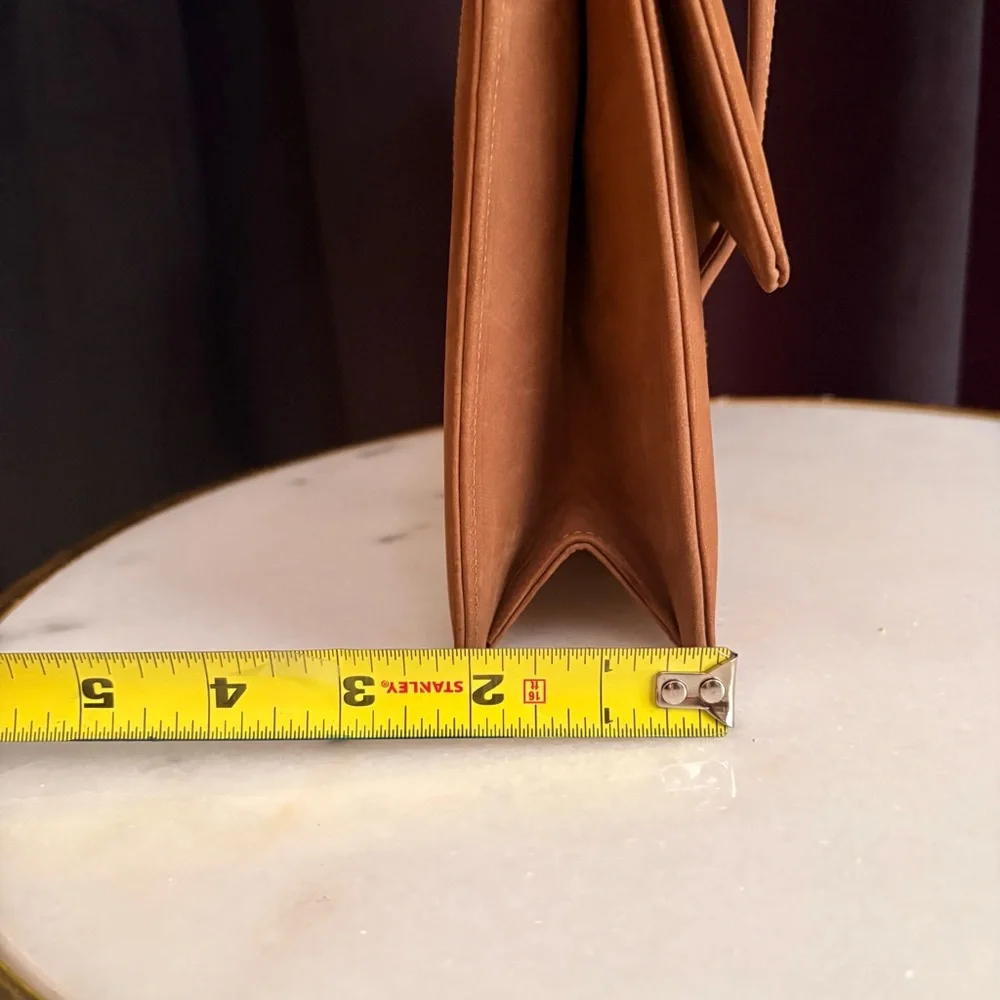 Vintage MCM Andrew Geller Camel Suede Top Handle Tote - Picture 12 of 15